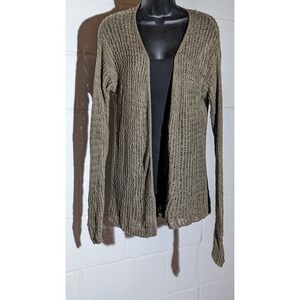DayTrip Open Knit Cardigan Brown Long Sleeve Lightweight Sweater Xsmall